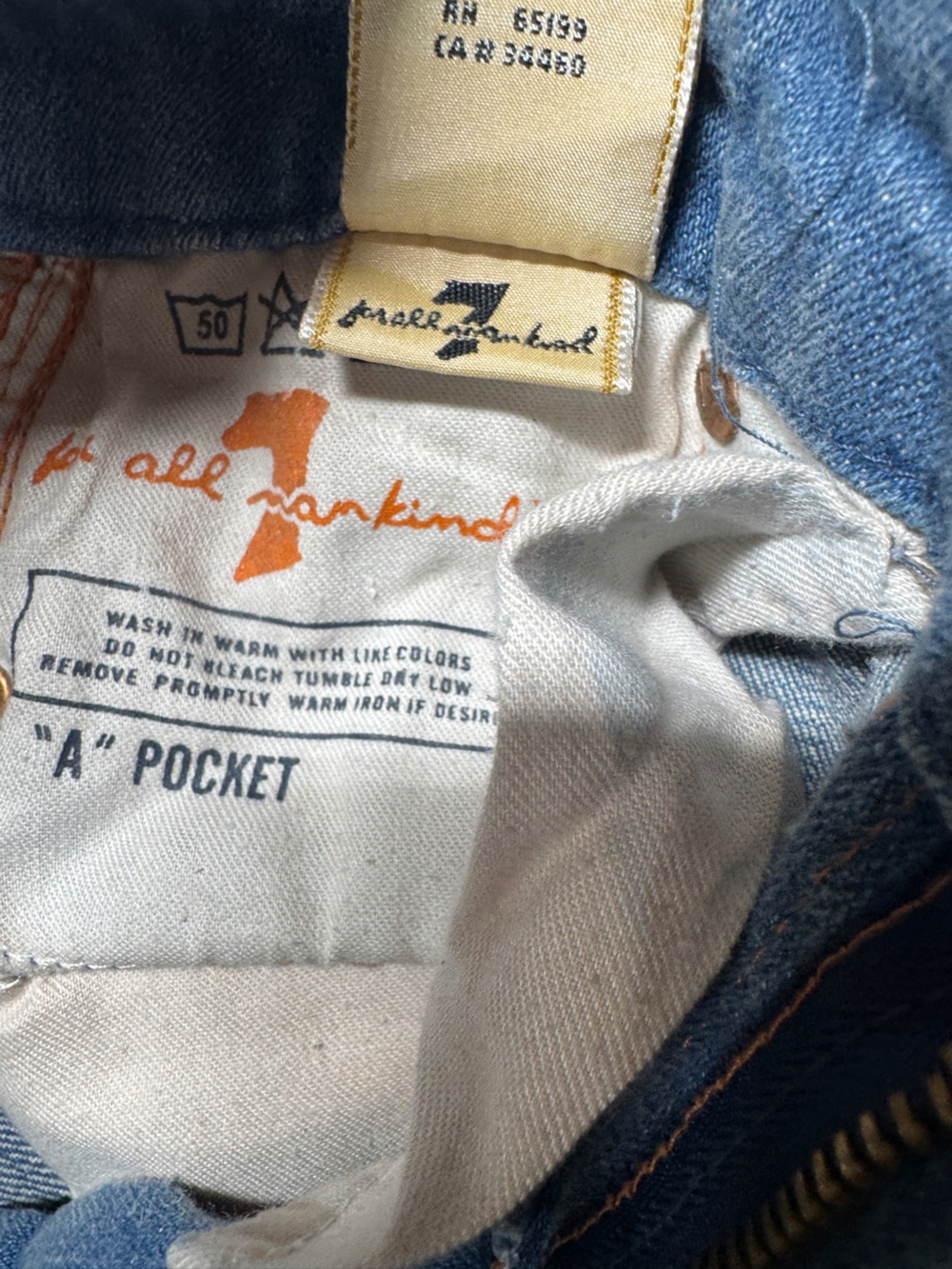 NWT Deadstock Y2K 7 For All Mankind Embroidered A Pocket Bootcut Blue Jeans 24 - Picture 17 of 17